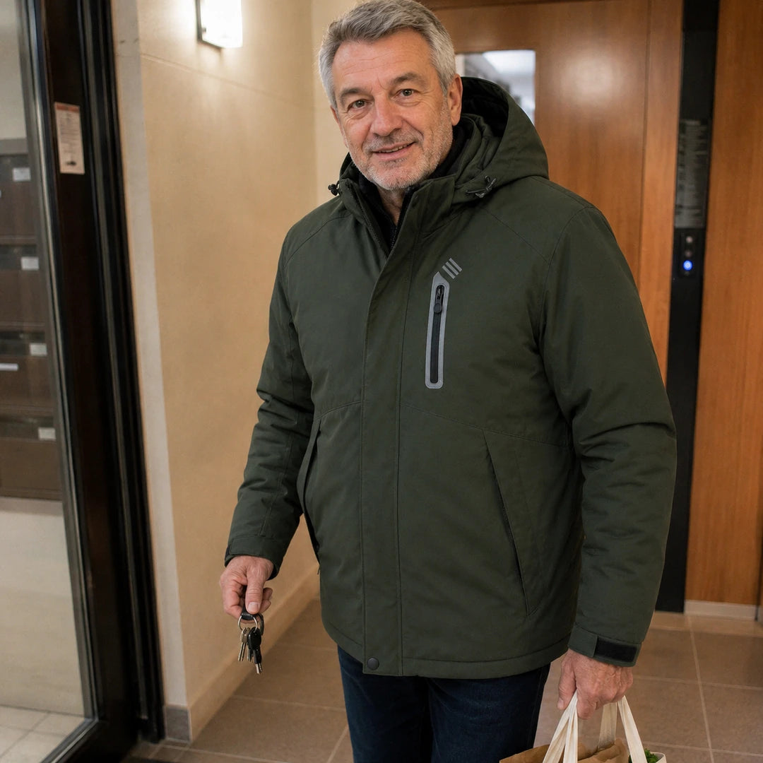 Photo client portant 9HEAT Summit 9 - Parka chauffante Homme
