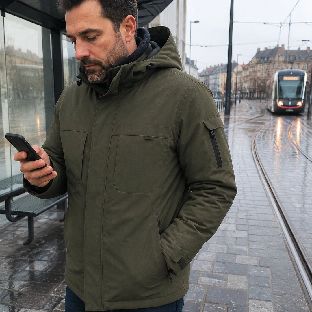 Photo client portant 9HEAT Alpine 50 - Parka chauffante Homme