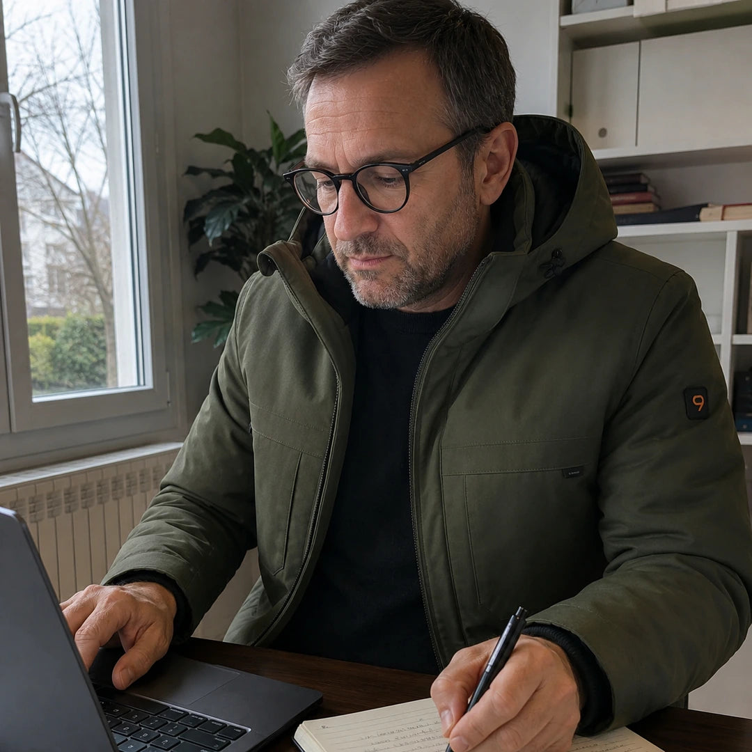 Photo client portant 9HEAT Alpine 50 - Parka chauffante Homme