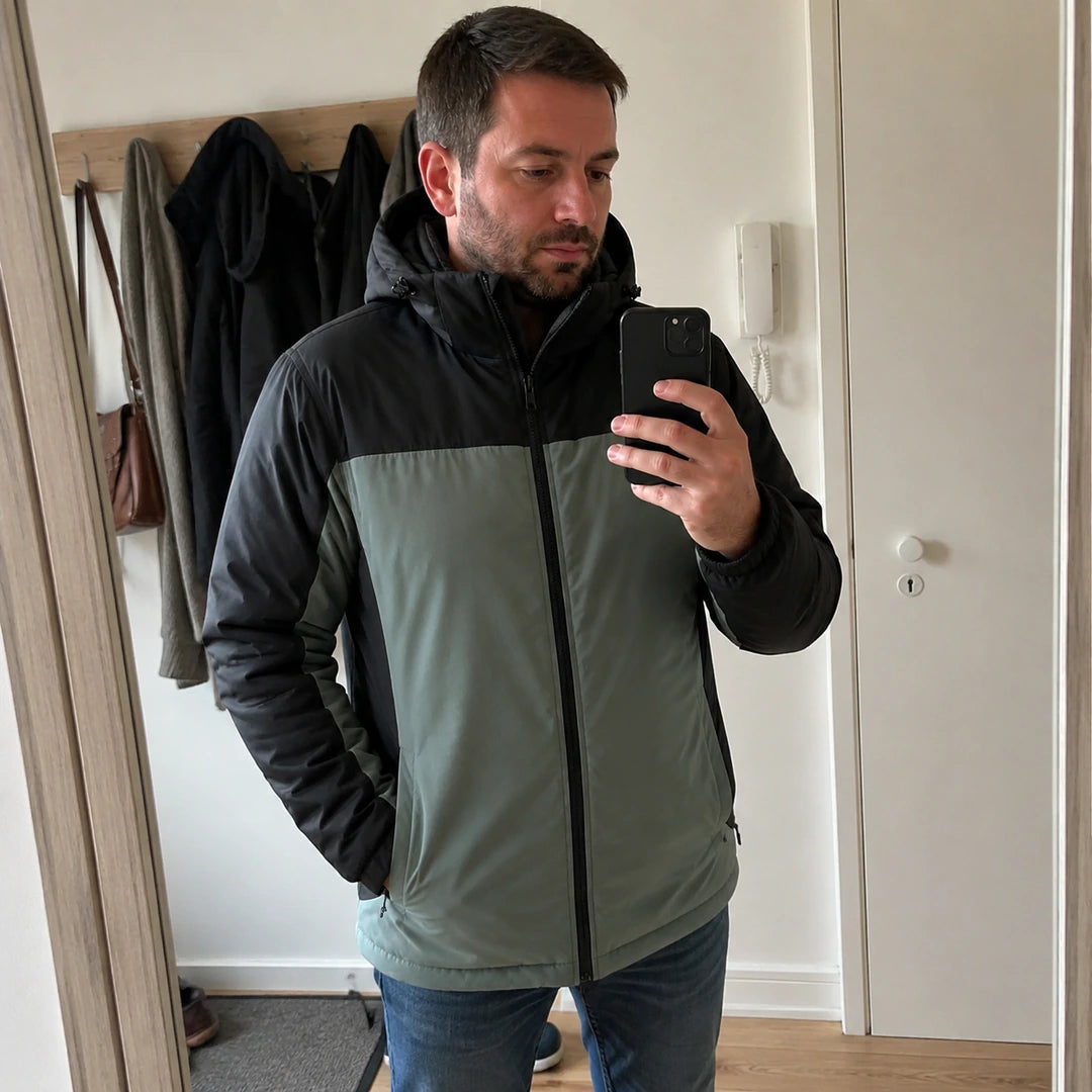 Photo client portant 9HEAT Shelter 5 - Parka chauffante Unisexe