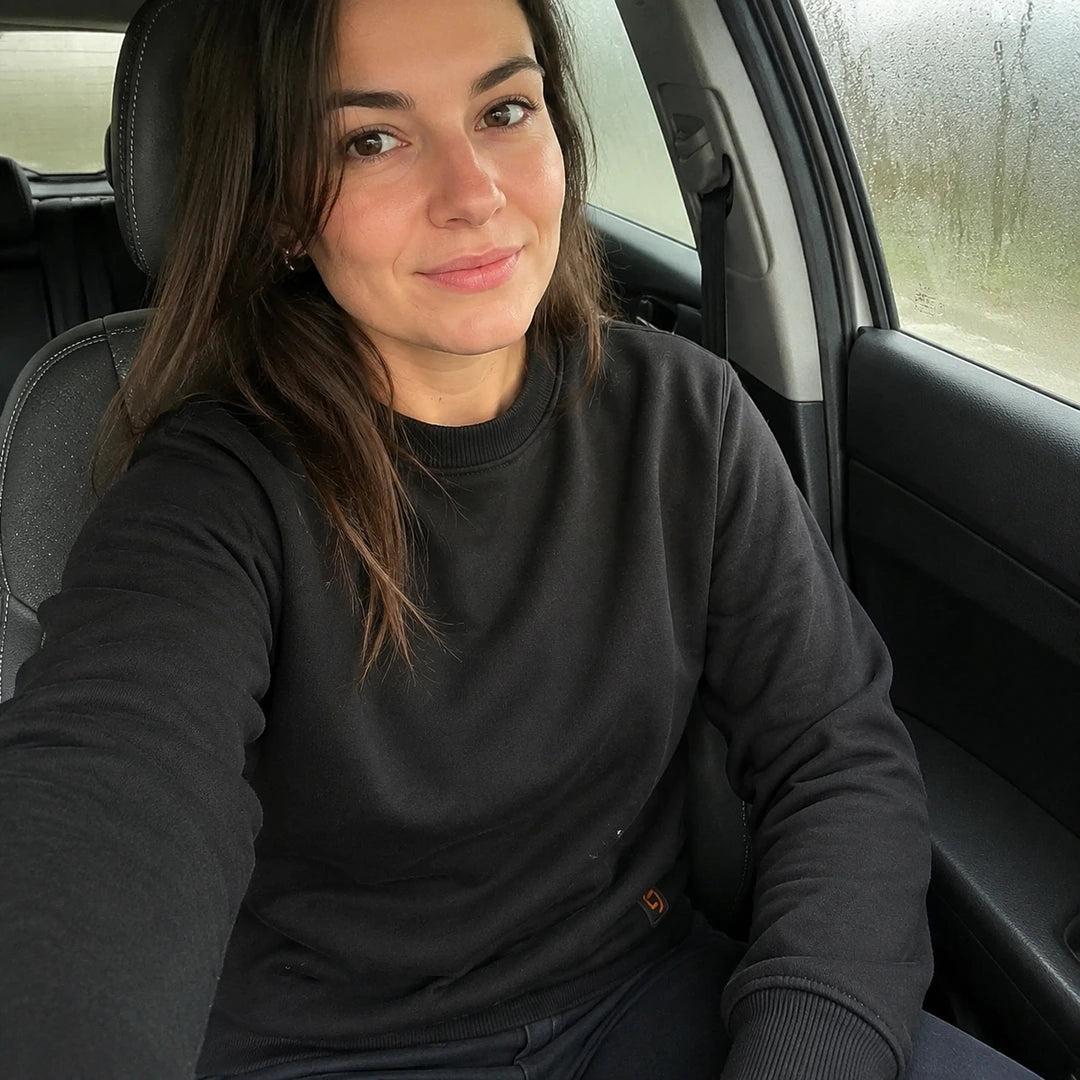 Photo client portant 9HEAT Pull X7 - Sweat chauffant col rond Unisexe