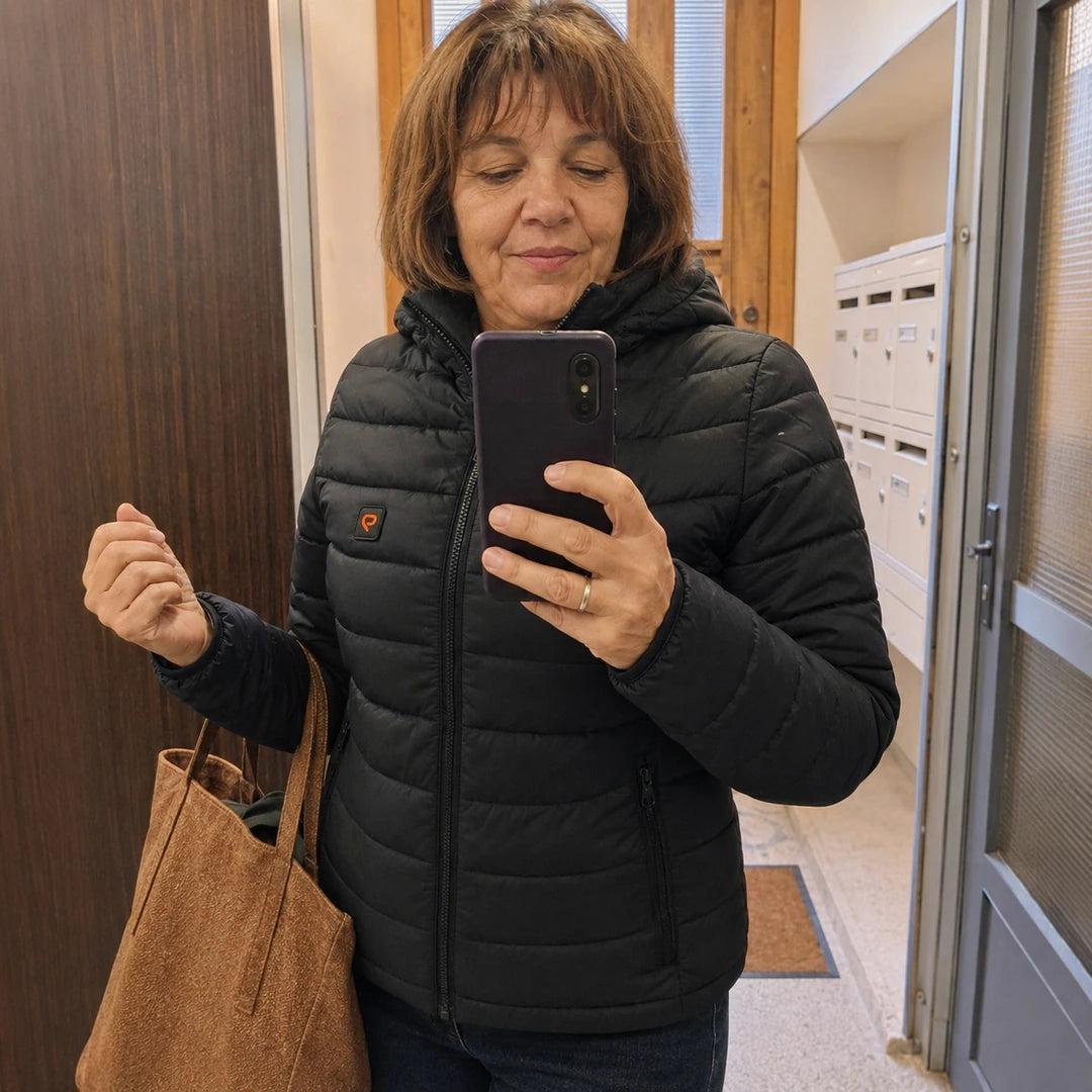 Photo client portant 9HEAT Transit 5 - Veste chauffante Femme