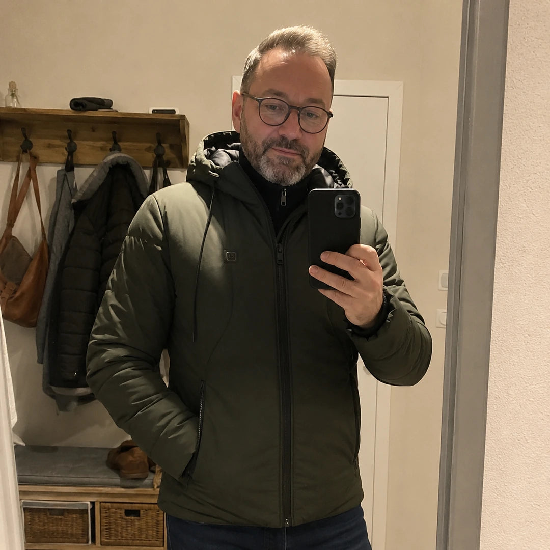 Photo client portant 9HEAT Apex 7 - Veste chauffante Homme