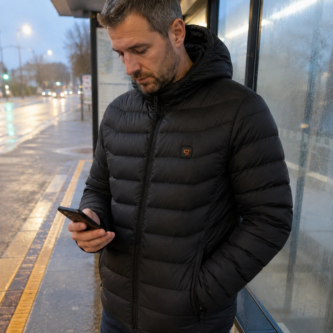 Photo client portant 9HEAT Transit 5 - Veste chauffante Homme