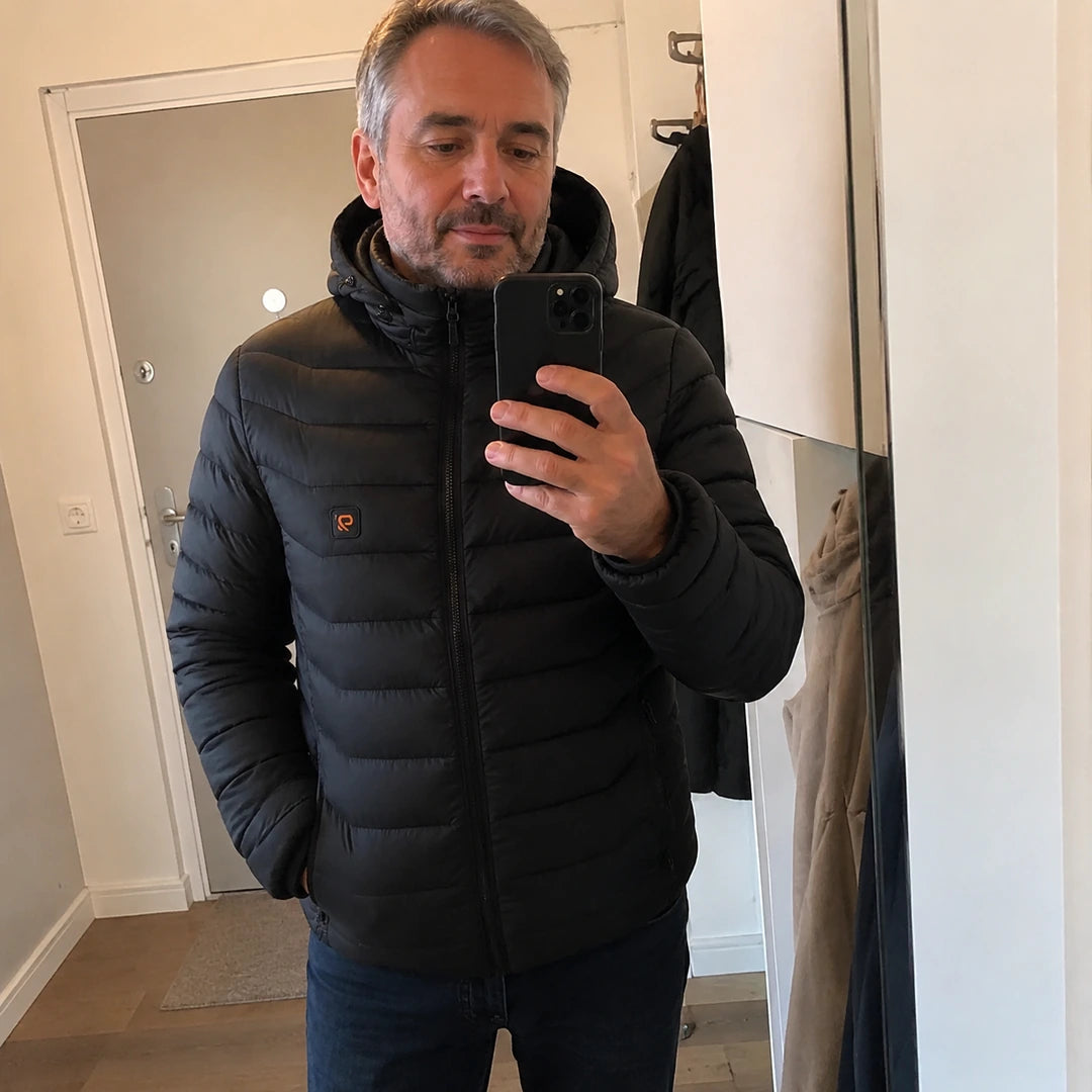 Photo client portant 9HEAT Transit 5 - Veste chauffante Homme