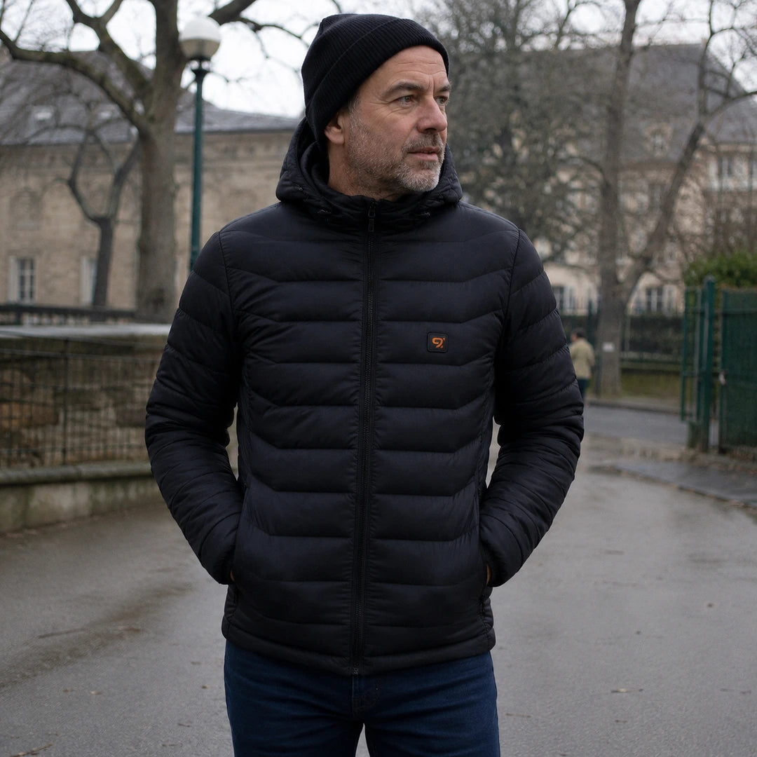 Photo client portant 9HEAT Transit 5 - Veste chauffante Homme