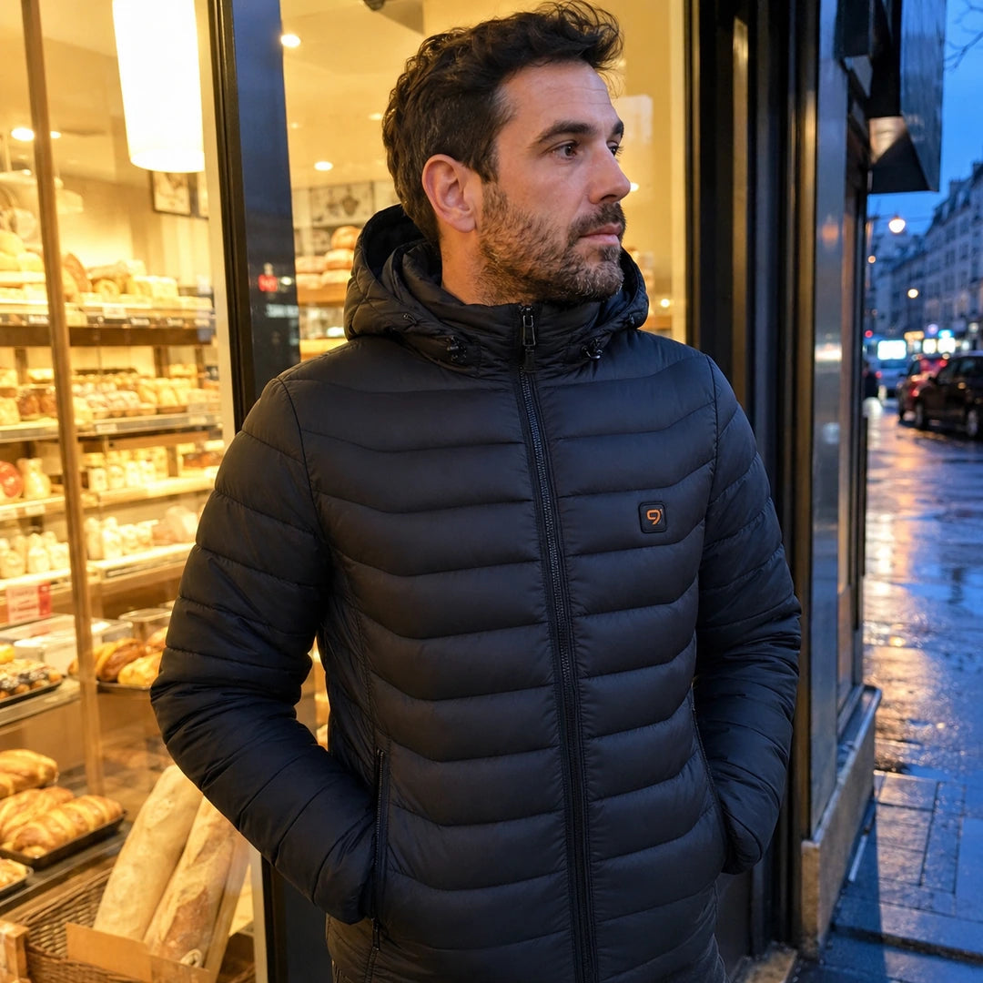 Photo client portant 9HEAT Transit 5 - Veste chauffante Homme