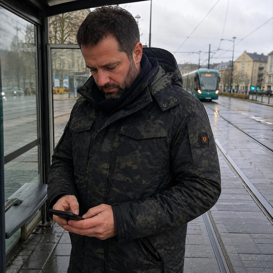 Photo client portant 9HEAT Ranger 8 - Veste chauffante Homme Camouflage