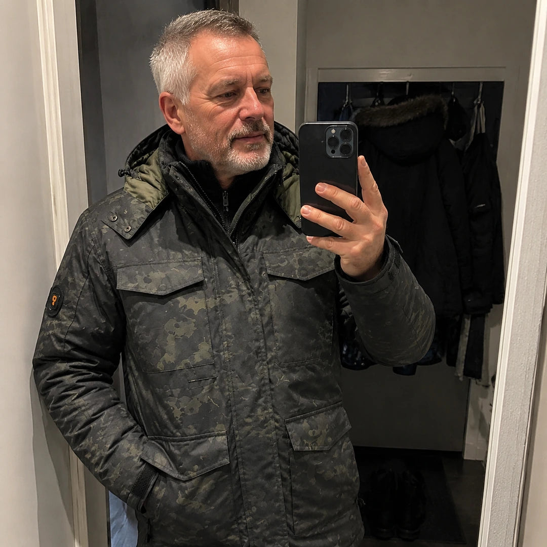 Photo client portant 9HEAT Ranger 8 - Veste chauffante Homme Camouflage