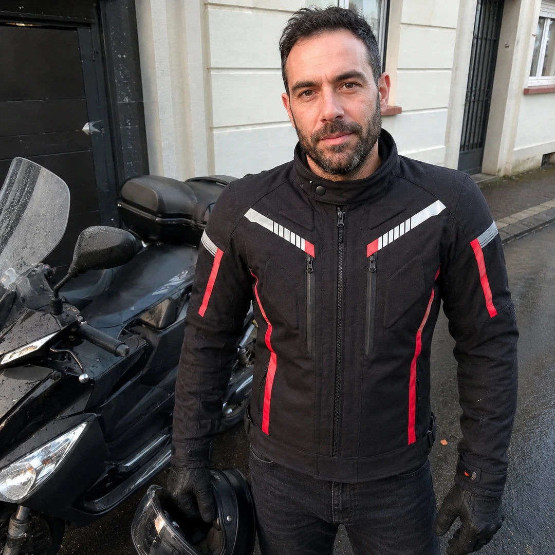 Photo client portant Veste moto chauffante homme - Road X9