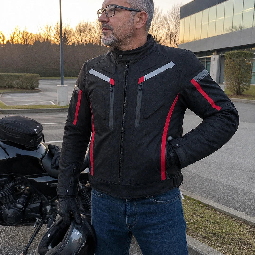 Photo client portant Veste moto chauffante homme - Road X9