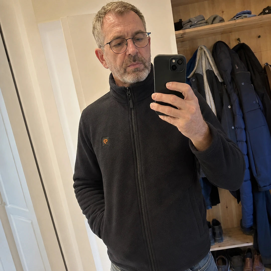 Photo client portant 9HEAT Boreal 4 - Veste polaire chauffante Homme